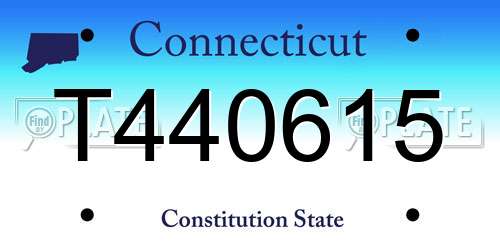 T440615 Connecticut License Plate