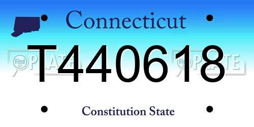 T440618 Connecticut License Plate