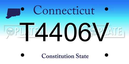 T4406V Connecticut License Plate