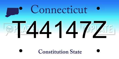 T44147Z Connecticut License Plate