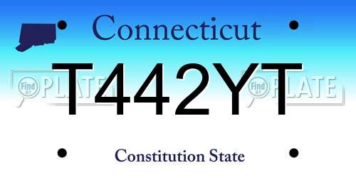 T442YT Connecticut License Plate