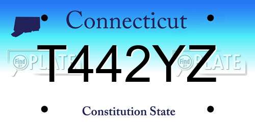 T442YZ Connecticut License Plate