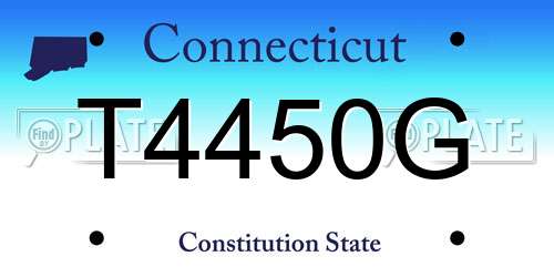 T4450G Connecticut License Plate