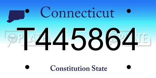 T445864 Connecticut License Plate
