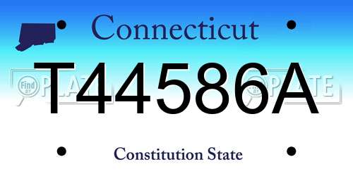 T44586A Connecticut License Plate