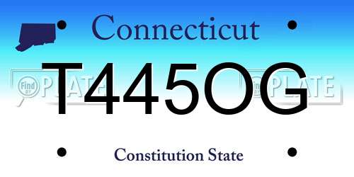 T445OG Connecticut License Plate