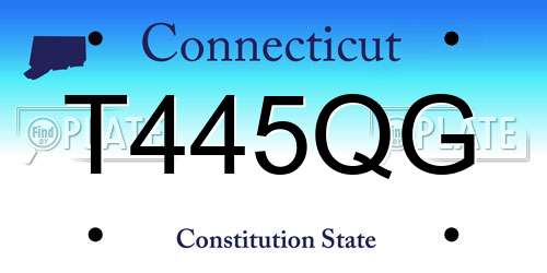 T445QG Connecticut License Plate