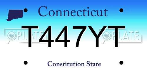 T447YT Connecticut License Plate