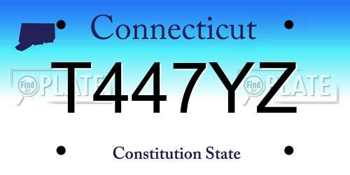 T447YZ Connecticut License Plate