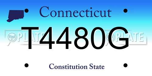 T4480G Connecticut License Plate