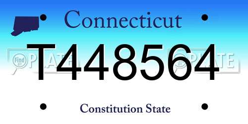 T448564 Connecticut License Plate