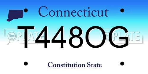 T448OG Connecticut License Plate