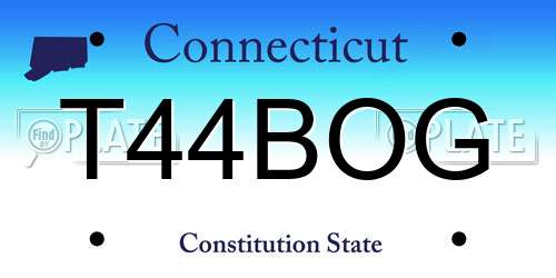 T44BOG Connecticut License Plate
