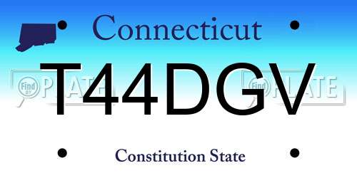 T44DGV Connecticut License Plate
