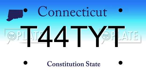 T44TYT Connecticut License Plate