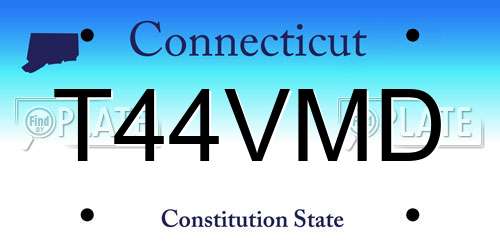 T44VMD Connecticut License Plate