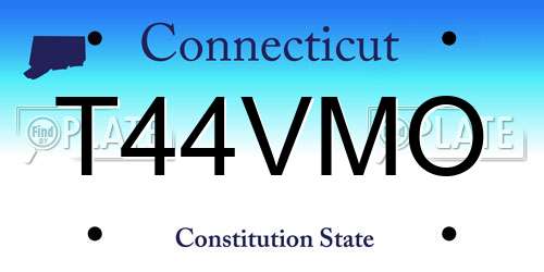 T44VMO Connecticut License Plate