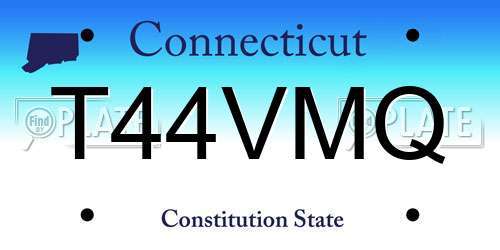 T44VMQ Connecticut License Plate