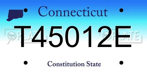 T45012E Connecticut License Plate