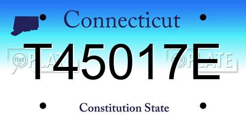 T45017E Connecticut License Plate