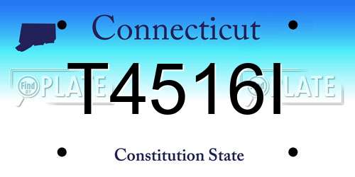T4516I Connecticut License Plate