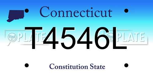 T4546L Connecticut License Plate