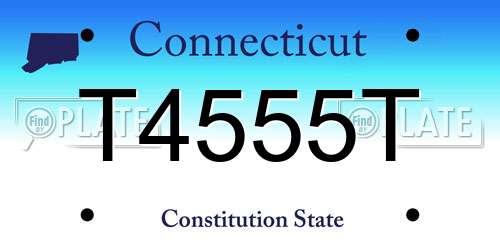 T4555T Connecticut License Plate