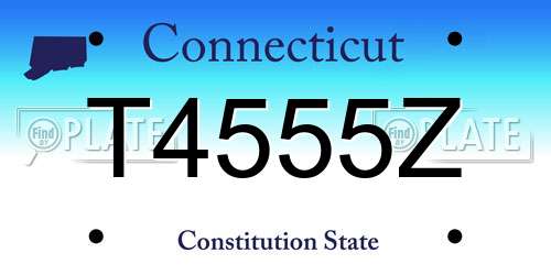 T4555Z Connecticut License Plate