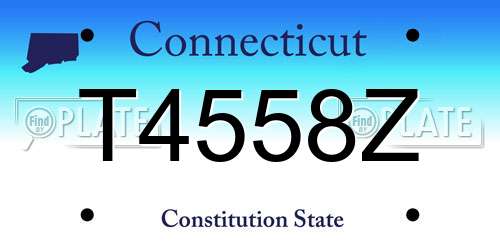 T4558Z Connecticut License Plate