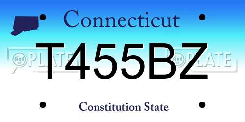 T455BZ Connecticut License Plate