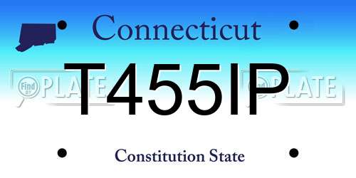 T455IP Connecticut License Plate
