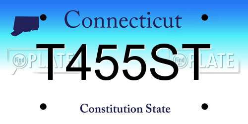 T455ST Connecticut License Plate