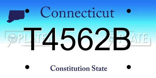 T4562B Connecticut License Plate
