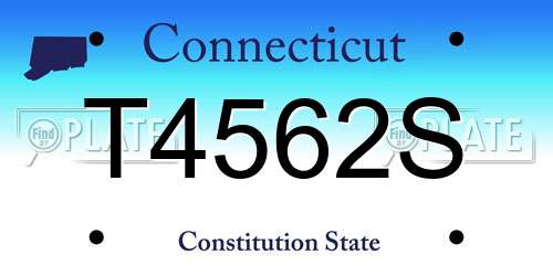 T4562S Connecticut License Plate