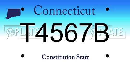 T4567B Connecticut License Plate