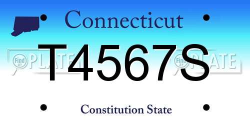 T4567S Connecticut License Plate