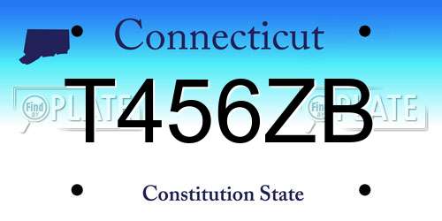T456ZB Connecticut License Plate