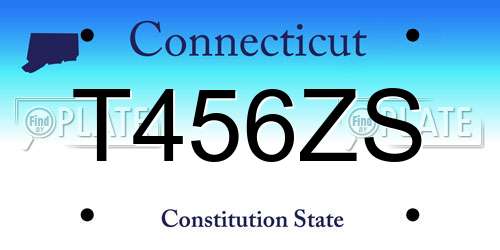 T456ZS Connecticut License Plate