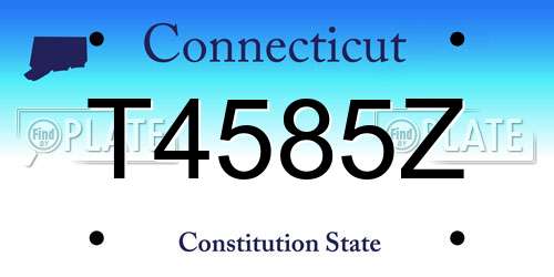 T4585Z Connecticut License Plate