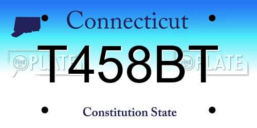 T458BT Connecticut License Plate