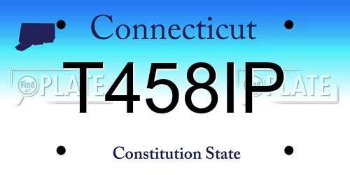 T458IP Connecticut License Plate