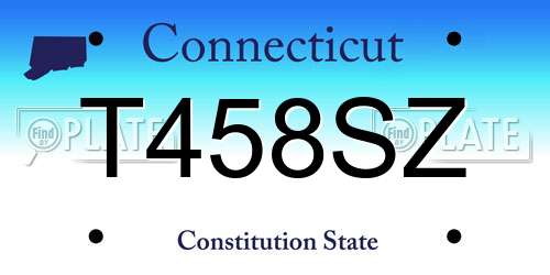 T458SZ Connecticut License Plate