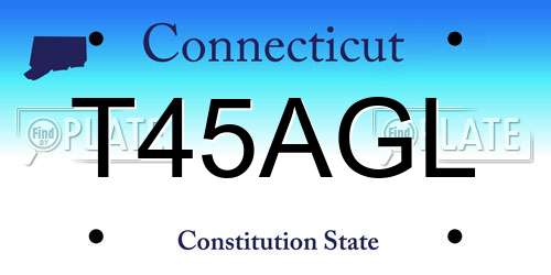 T45AGL Connecticut License Plate