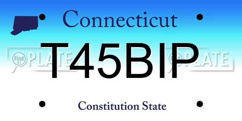 T45BIP Connecticut License Plate