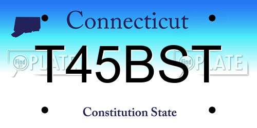 T45BST Connecticut License Plate