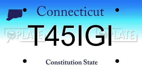 T45IGI Connecticut License Plate