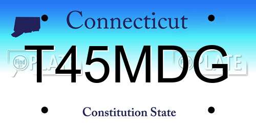 T45MDG Connecticut License Plate