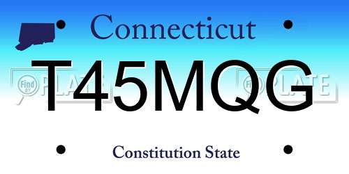 T45MQG Connecticut License Plate