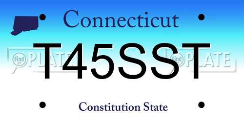 T45SST Connecticut License Plate
