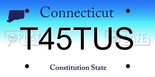 T45TUS Connecticut License Plate